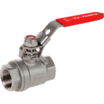 valvula bola en inoxidable aisi 316 roja